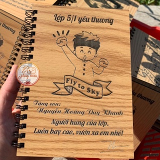 [SỔ TAY LƯU BÚT HỌC TRÒ] - Khắc các hình ảnh theo yêu cầu - Free thiết kế - Quà tặng tốt nghiệp cho học sinh