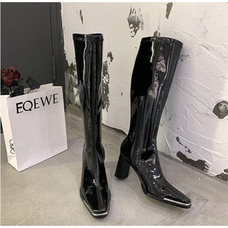 [ Có ảnh thật] Boot da bóng dưới gối mũi vuông SÀNH ĐIỆU GCC108