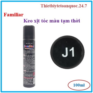 [Chính hãng] J1 Đen- Gôm xịt màu tạm thời Familiar đủ màu 100ml keo nhuộm tạm thời- gội là hết