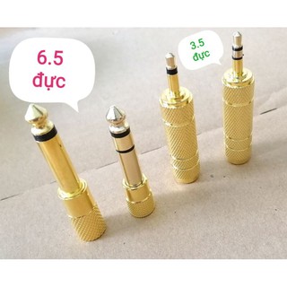 JACK Audio chuyển đổi từ chuẩn 3.5 sang 6.5 và 6.5 sang 3.5 vỏ kim loại(màu gold)