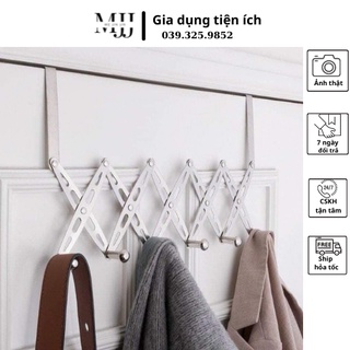 Móc treo quần áo sau cửa, móc treo đồ zic zac gắn tường bằng inox có thể co dãn gấp gọn.