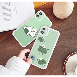 Ốp lưng iphone Cơm nắm cute cạnh vuông chống sốc cho iphone 7plus 8plus x xsmax 11pro max 12pro 12promax13promax tr1138