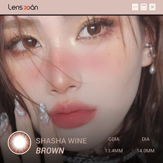 KÍNH ÁP TRÒNG SHASHA WINE BROWN 6 THÁNG CỦA OLENS: Nâu ánh đỏ vang thu hút giãn nhẹ| Lens Xoắn (GIÁ 1 CHIẾC)