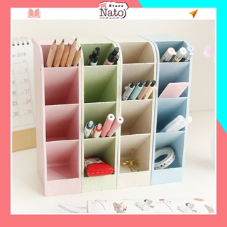 Kệ đựng bút viết/đựng mỹ phẩm 4 ngăn để bàn đa năng gọn gàng nhiều màu phong phú NATO KB03