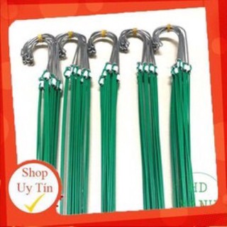 Set 10 móc kẽm bọc nhựa chống rỉ dài 80cm