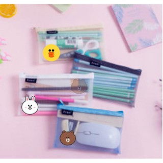 Hộp bút lưới gấu brown thỏ cony vịt sally HBL10 Túi đựng mỹ phẩm túi đựng đồ ví bút bóp viết