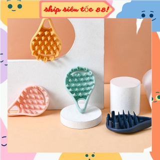 Bàn chải massage đầu silicon mềm mại giúp thư giãn da đầu 88280 shipsieutoc88