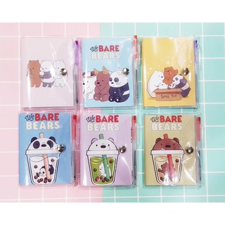 Bộ sổ kèm bút bi mini 8x10cm We Bare Bears Chúng tôi đơn giản là gấu