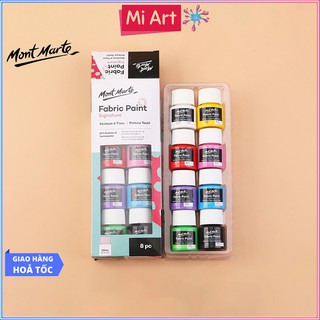 Bộ 8 Màu Vẽ Vải Fabric Paint Mont Marte x 20ml - PMHS0022