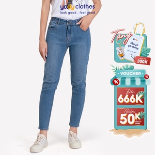 Quần jeans nữ YODY boyfriend tôn dáng co giãn chất giữ form QJN4014