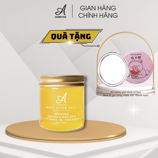 Muối tẩy da chết body hương trái cây 350g - Giúp da mềm mịn, trắng sáng, tặng gương