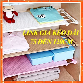 (Dài từ 75-120cm) Thanh chia ngăn tủ không cần khoan vít chịu được 15kg (HSN)