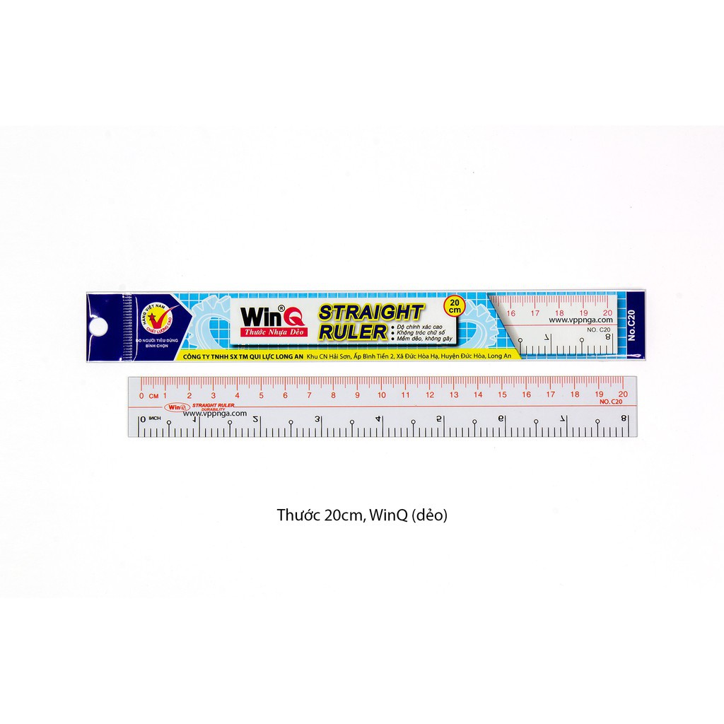 [vpp Trí Tuệ ] - Thước 20cm, WinQ (dẻo)