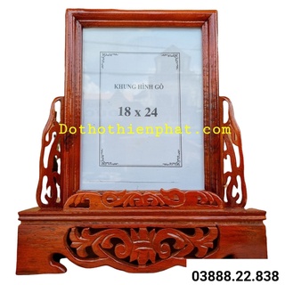 Khung Hình Chạm Gỗ Xà Cừ 18×24 Màu Đỏ