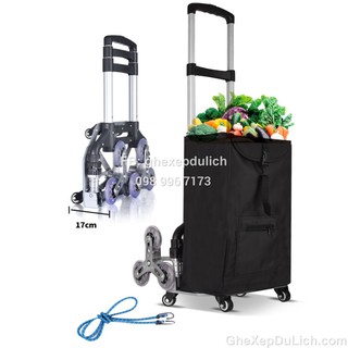 Xe Kéo Hàng Gấp Gọn 6 Bánh Leo Cầu Thang