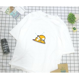 Áo Thun Nam Nữ Tay Lỡ Unisex Phông Trơn Oversize Form Rộng Basic Tee Hình corgi ngủ chòng lên nhau