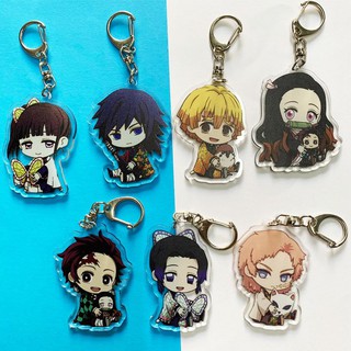 ( ver ôm gấu ) Móc khóa mica trong acrylic Kimetsu no Yaiba Thanh gươm diệt quỷ anime chibi