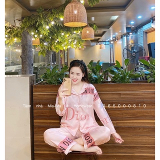 Tiệm nhà Mia - Bộ ngủ pyjama chất lụa latin mịn 2 mặt 2 dây