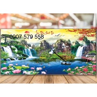 Tranh thêu phong cảnh lưu thủy sinh tài