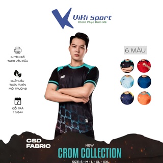 Bộ quần áo bóng đá không logo RIKI CROM, vải mè kim cao cấp - ViKi Sport