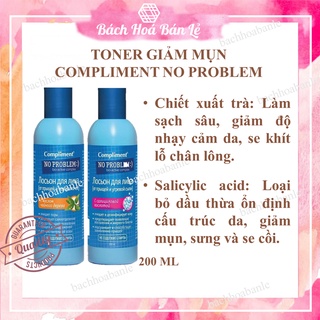 Toner Compliment No Problem làm sạch sâu, kiềm dầu, giảm viêm, giảm mụn