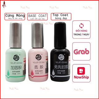 Base top bóng cứng móng hoa hồng chính hãng chai 15ml
