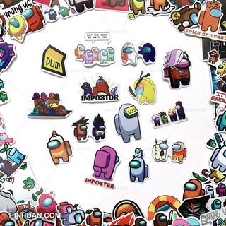 5k/hình Sticker Among Us chống nước dán trang trí nón bảo hiểm, laptop, guitar, xe