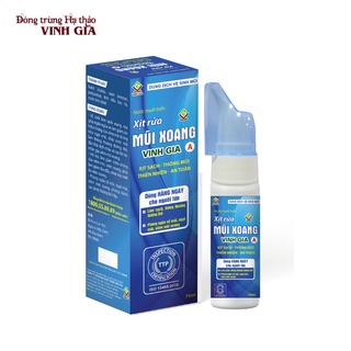 Xịt Rửa Mũi Xoang VINH GIA A Tinh Dầu Bạc Hà Giúp Đường Thở Thông Thoáng, Ngăn Các Tác Nhân Có Hại Lọ 75ml