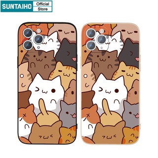 Ốp lưng iphone Ốp điện thoại SUNTAIHO silicon mềm hình mèo cho Iphone 13 12 11 Pro Max X XR Xs Max 7 8 Plus 12 mini 13 mini