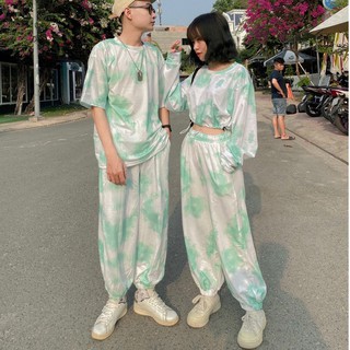 Quần Jogger 3D Ulzzang Unisex Jogger Loang Màu Bo Lai Xanh Lá - MM