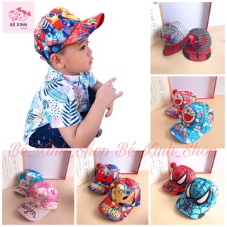 Mũ nón lưỡi trai cho bé trai bé gái trẻ em [Xã Kho] Mũ nón em bé trai gái lưỡi trai kết SIÊU NHÂN, DOREMON, ELSA, HIPHOP
