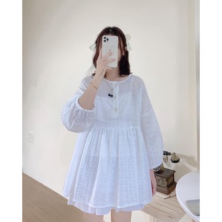 Áo babydoll trắng hoa cúc ngọc madebymint