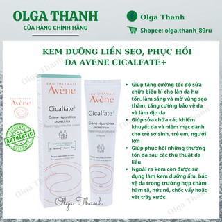 {Bill, Clip SP }Kem dưỡng liền sẹo, phục hồi da Avene Cicalfate+ Repairing Protective Cream
