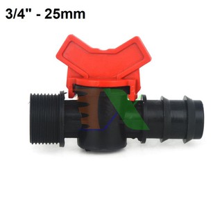 Khởi thủy Van khóa TM-25C Ren 27 ra ống Φ25 mm, Van khóa dây PE LDPE HDPE PVC 3/4"-25 mm