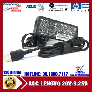 Sạc Laptop LENOVO 20V-3.25A/ 4.5A Nhập Khẩu Cao Cấp Chân Vuông USB | Tặng Kèm Dây Nguồn