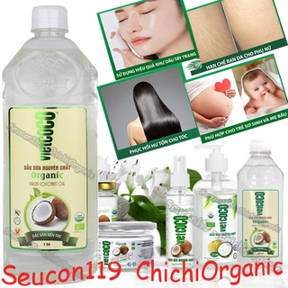 Dầu Dừa Hữu Cơ Nguyên Chất Ép Lạnh Vietcoco Chai Nắp Giật, Vòi Nhấn, Vòi Xịt
