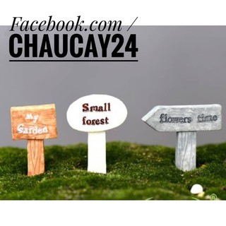 COMBO 3 CÁI Bảng hiệu vườn Tiểu cảnh trang trí terrarium, sen đá, xương rồng, cây cảnh mini, charm slime