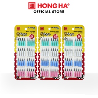 Ruột Bút Chì Khúc HB Nhiều Màu Hồng Hà (Vỉ 32 ngòi) | Ngòi Bút Chì Đốt Thay Thế Siêu Tiết Kiệm - 3504