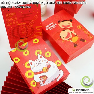 COMBO 5 TÚI GIẤY TAM GIÁC ĐỰNG BÁNH KẸO MÙA TẾT TRUNG THU HÌNH MỪNG XUÂN TÂN NIÊN ĐỰNG QUÀ TẶNG NĂM MỚI BBK-0085