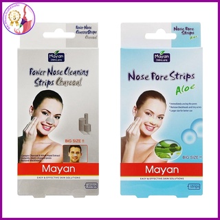 Lột mụn đầu đen Mayan than hoạt tính lô hội nose cleaning strips Hàn Quốc