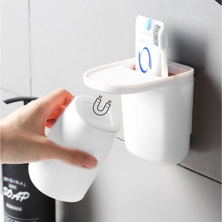 Kệ bàn chải kem đánh răng loại mới có nam châm hút ly (NEW)