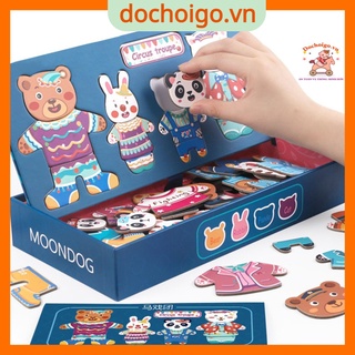 Đồ chơi cho bé, xếp hình thay quần áo cho gia đình thỏ gấu dochoigo.vn