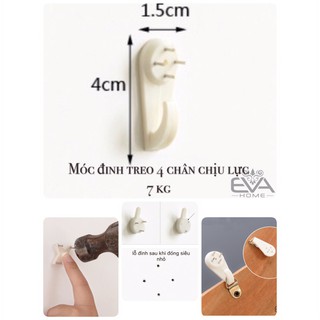 Bô 5 Mốc Treo Ghim Tường 4 Đinh chịu lực 7 Kg