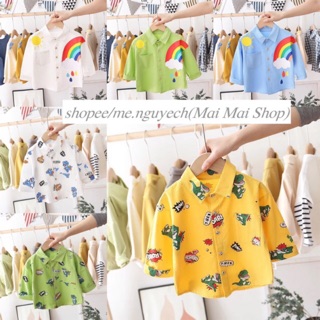 Áo sơ mi thô dài tay Quảng Châu bé trai