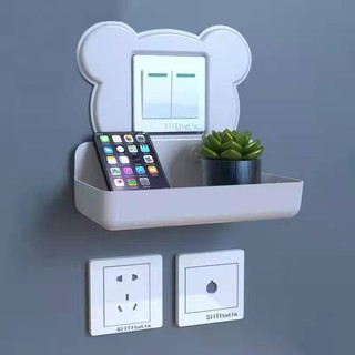 PVN31196 Kệ để điện thoại dán tường bao quanh ổ diện hình thú nhỏ gọn nhẹ dễ sử dùng T2 .