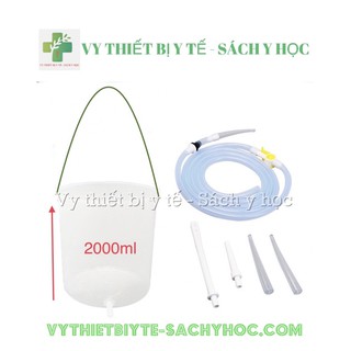 Bộ Dụng Cụ Coffee Enema 2 lít ( bốc nhựa) Thải Độc Cà Phê, Thải Độc Đại Tràng, Túi Súc Ruột Bằng Silicon Và Túi xúc ruột