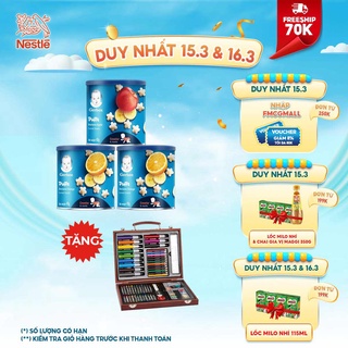 [Tặng 1 Bộ Chì Màu] Combo 3 Hộp Bánh Ăn Dặm Gerber 1 Hộp Vị Dâu Táo, 2 Hộp Vị Cam Chuối