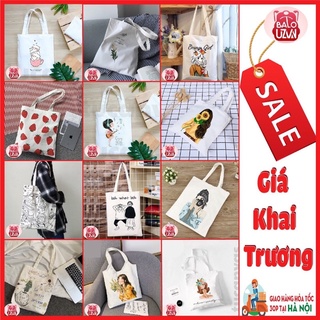 Túi tote vải canvas nam nữ unisex đi học đi chơi , túi xách đeo vải bố ulzzang thời trang nhiều ngăn đẹp rẻ