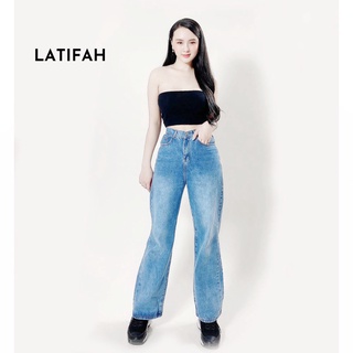 [Mã BMBAU50 giảm 7% đơn 99K] Quần baggy jeans nữ LATIFAH ống rộng đơn giản dài 98cm QD026