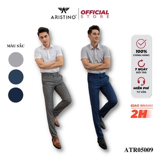 Quần Tây Âu Nam ARISTINO Thiết Kế Kẻ Thời Thượng Phối Nếp Ly Đứng Dáng Lịch Lãm - ATR05009